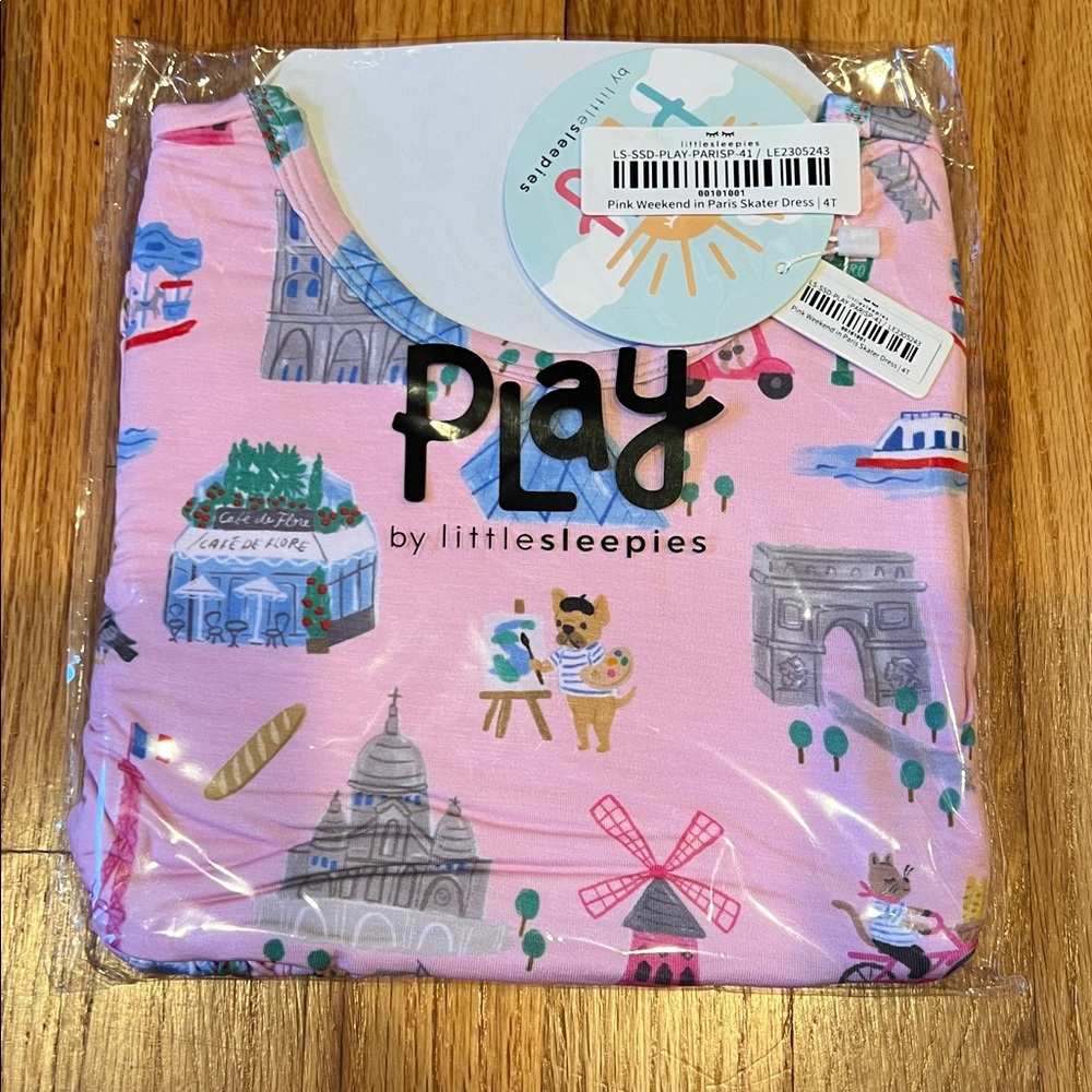 NIB Little Sleepies 4T Pink Weekend in Paris Skater Dress